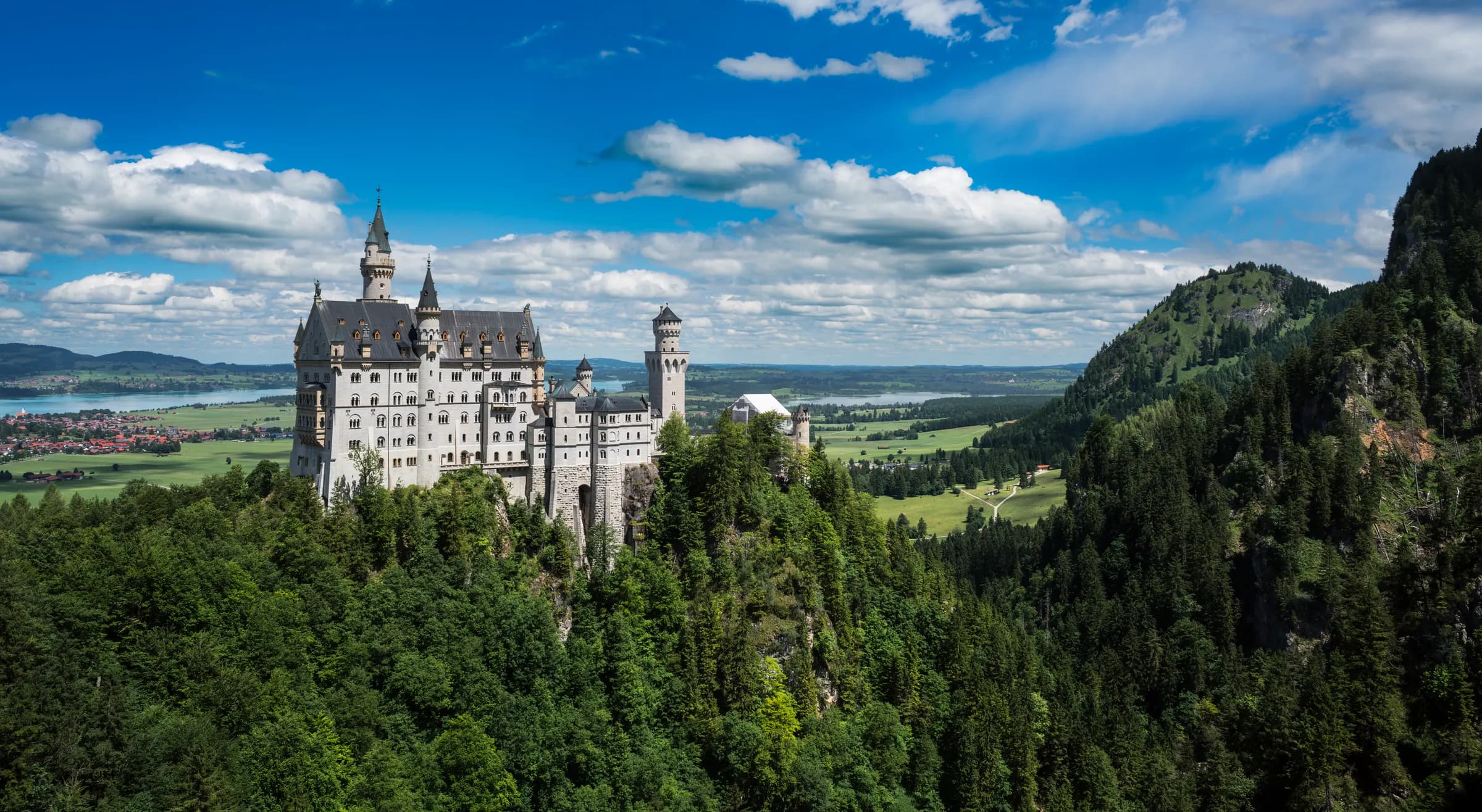Neuschwanstein Castle in the Bavarian Alps, Germany